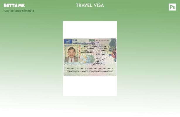 Модерен стил Шаблон за шенген виза за Франција ( – сегашен).